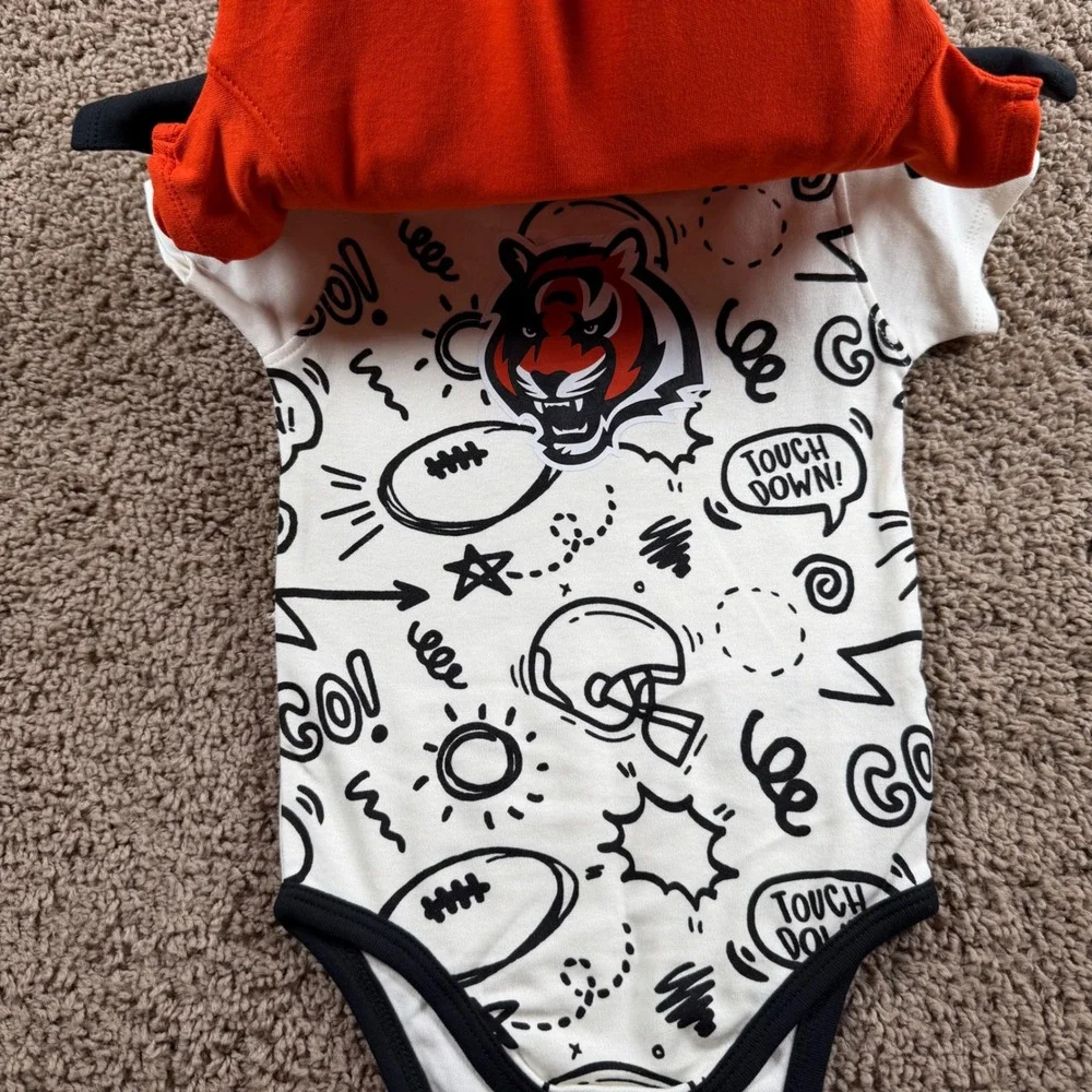 NFL Cincinnati Bengals NEW 3 bodysuit Set Baby Boys 18-24 mo Black one piece